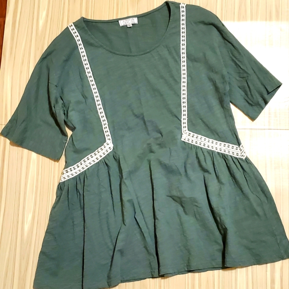 Sage green shirt sleeve top